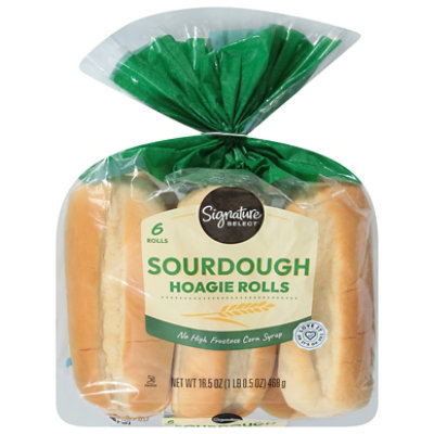 Signature SELECT Rolls Hoagie Sourdough 6 Count - 16.5 Oz