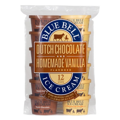 Blue Bell Homemade Vanilla & Dutch Chocolate Ice Cream Cups - 12-3 Fl. Oz. - Image 1