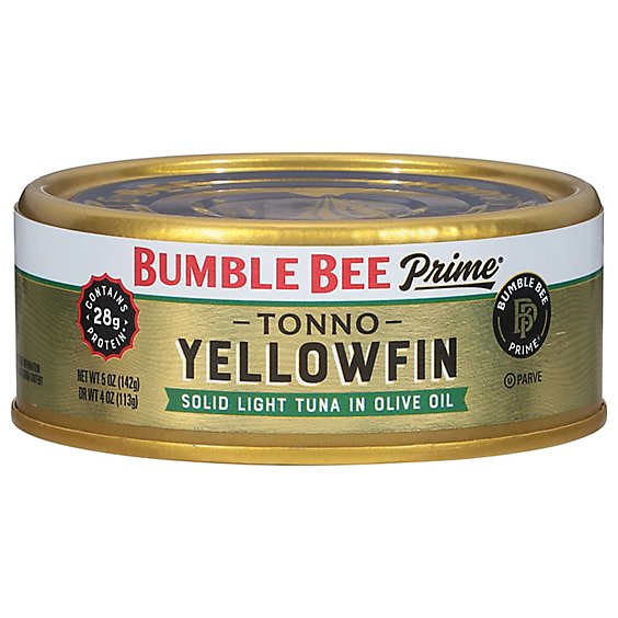 Bumble Bee Prime Fillet Tuna Tonno Solid Light in Olive Oil - 5 Oz
