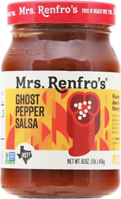 Mrs. Renfros Gourmet Salsa Scary Hot Ghost Pepper Jar - 16 Oz