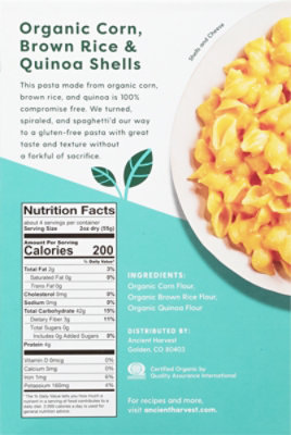 Ancient Harvest Supergrain Pasta Organic Gluten Free Corn & Quinoa Blend Shells Box - 8 Oz - Image 6