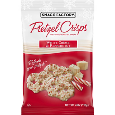 Snack Factory White Crème and Peppermint Covered Pretzel Crisps - 4 Oz - Image 1