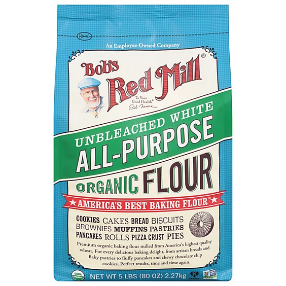 Bob's Red Mill Organic All Purpose Unbleached White Flour - 5 Lb