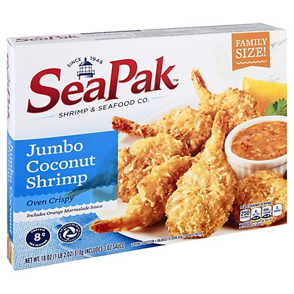 SeaPak Shrimp & Seafood Co. Shrimp Jumbo Coconut Oven Crispy Family Size - 18 Oz - Image 2