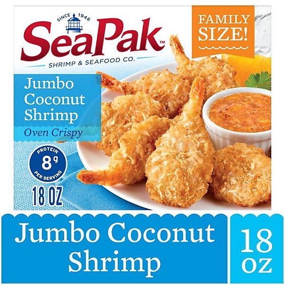 SeaPak Shrimp & Seafood Co. Shrimp Jumbo Coconut Oven Crispy Family Size - 18 Oz