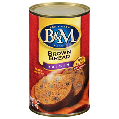 B&M Bread Brown Raisin - 16 Oz - Shaw's