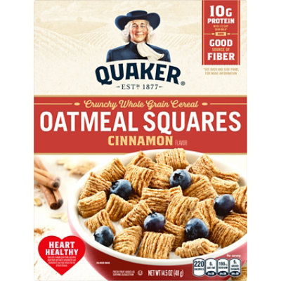 Quaker Cereal Oatmeal Squares With A Hint Of Cinnamon - 14.5 Oz