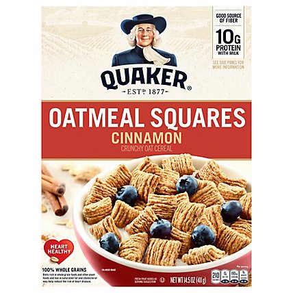 Quaker Cereal Oatmeal Squares With A Hint Of Cinnamon - 14.5 Oz - Image 1