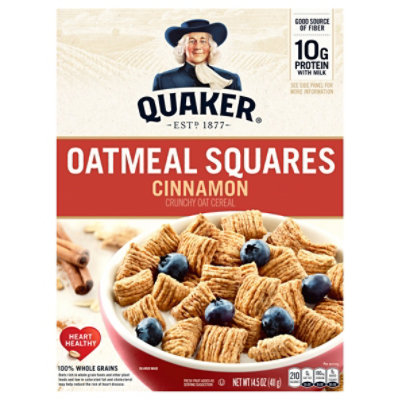 Quaker Cereal Oatmeal Squares With A Hint Of Cinnamon - 14.5 Oz