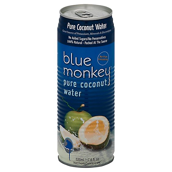 Blue Monkey Pure Coconut Water - 17.6 Fl. Oz.