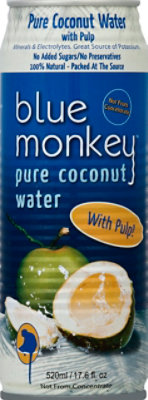 Blue Monkey Pure Coconut Water With Pulp - 17.6 Fl. Oz. - Image 2