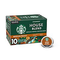 Starbucks House Blend 100% Arabica Medium Roast K Cup Coffee Pods Box 10 Count - Each - Image 1