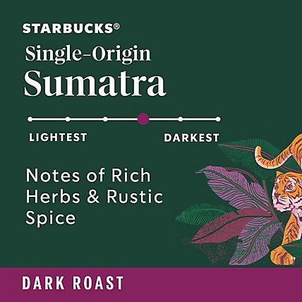 Starbucks Sumatra 100% Arabica Dark Roast K Cup Coffee Pods Box 10 Count - Each - Image 2