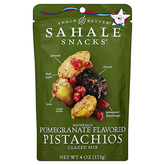 Sahale Snacks Snack Better Pistachios Glazed Mix Naturally Pomegranate Flavored - 4 Oz