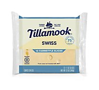 Tillamook Farmstyle Thick Cut Swiss Cheese Slices 12 Count - 12 Oz