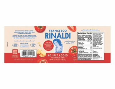 Francesco Rinaldi Pasta Sauce Smooth Original Recipe No Salt Added Jar - 23.5 Oz - Image 4