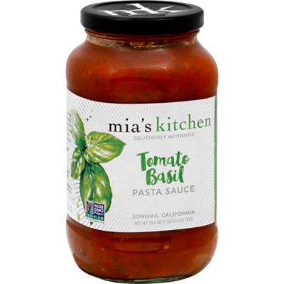 Mias Kitchen Pasta Sauce Tomato Basil Jar - 25.5 Oz
