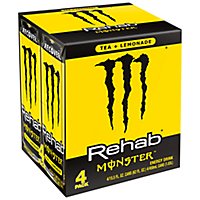 Monster Energy Rehab Lemonade +  Iced Tea Energy Drink - 4-15.5 Fl. Oz. - Image 1