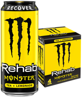 Monster Energy Rehab Lemonade +  Iced Tea Energy Drink - 4-15.5 Fl. Oz. - Image 1