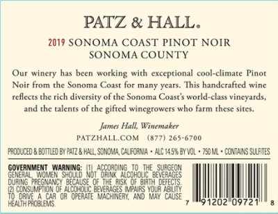 Patz & Hall Pinot Noir Sonoma Coast Wine - 750 Ml - Image 5