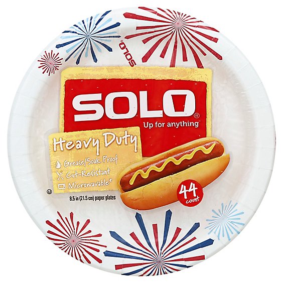 SOLO Plates Paper Heavy Duty 8.5 Inch Bag - 44 Count