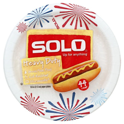 SOLO Plates Paper Heavy Duty 8.5 Inch Bag - 44 Count