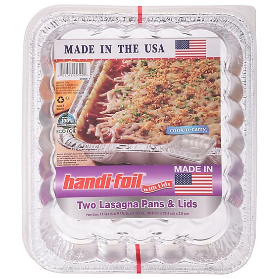 Handi-foil Cook N Carry 2 Lasagna Pans & Lids - 2 Count