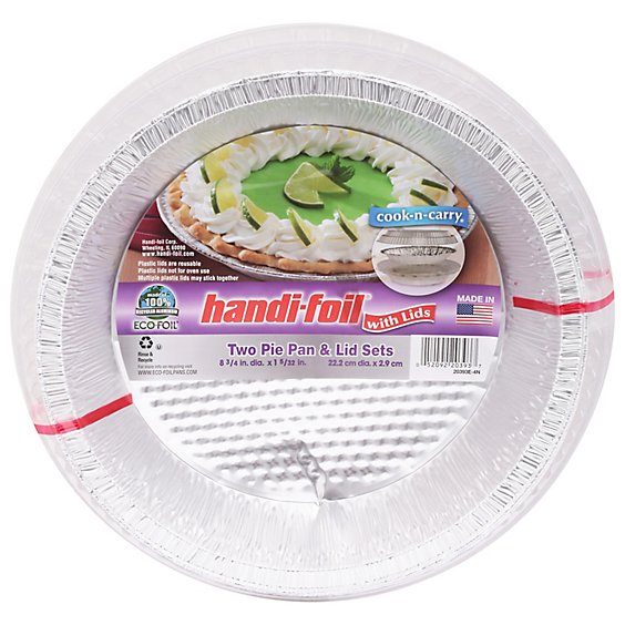 Handi-foil Pans & Lid Pie Sets - 2 Count