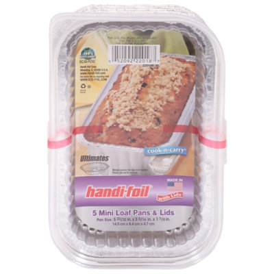 Handi-foil® Cook-n-Carry Mini Loaf Pans & Lids - Silver, 5 pk / 5.7 x 3.3  in - Fry's Food Stores