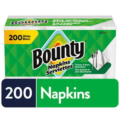 Bounty White and Print Paper Napkins - 200 Count - Image 1