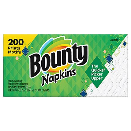 Bounty White and Print Paper Napkins - 200 Count - Image 1