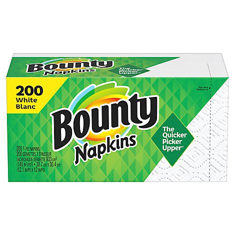 Bounty White And Print Paper Napkins - 200 Count