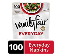 Vanity Fair Everyday Casual Napkins White Paper 2 Ply - 100 Count