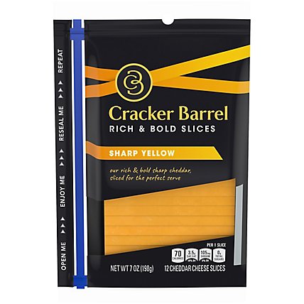 Cracker Barrel Cheese Slices Sharp Cheddar Cheese - 7 Oz - Image 3