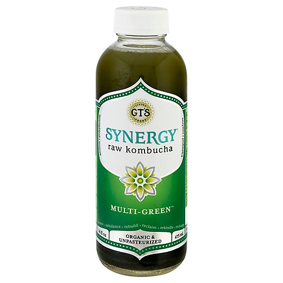 GT's Synergy Multi Green Raw Kombucha - 16.2 Fl. Oz. - haggen GT's Synergy Multi Green Raw Kombucha - 16.2 Fl. Oz. - haggen