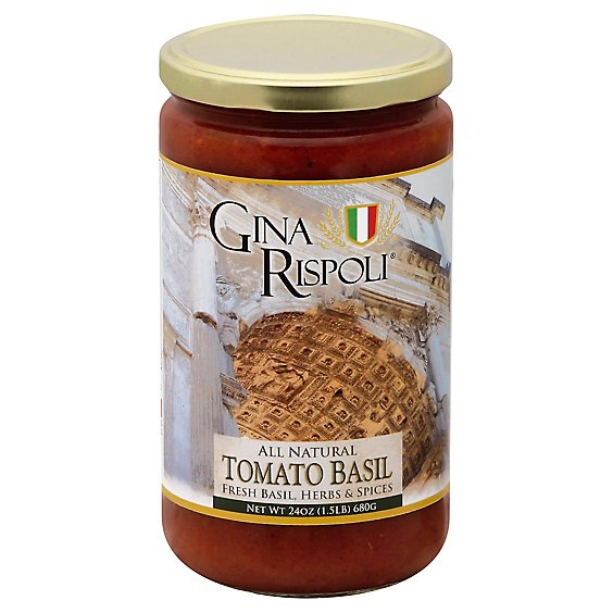 Gina Rispoli Sauce Tomato Basil Fresh Basil Herb & Spices Jar - 24 Oz