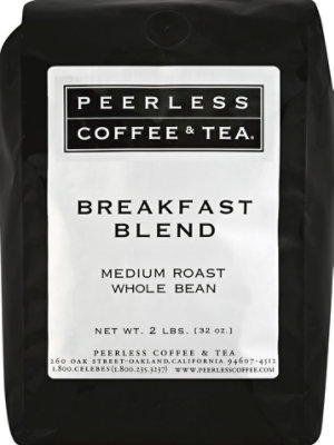 Peerless Coffee & Tea Coffee Organic Whole Bean Medium Roast Breakfast Blend - 32 Oz - Image 2