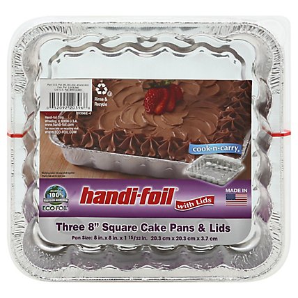 Handi-foil Pans & Lids Cake Square - 3 Count - Image 3