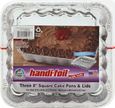 Handi-foil Pans & Lids Cake Square - 3 Count - Image 2