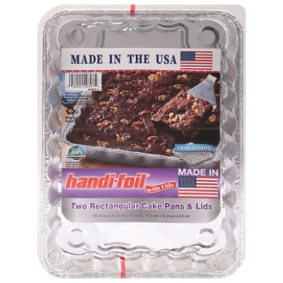 Handi-foil Pans & Lids Cake Rectangular - 2 Count
