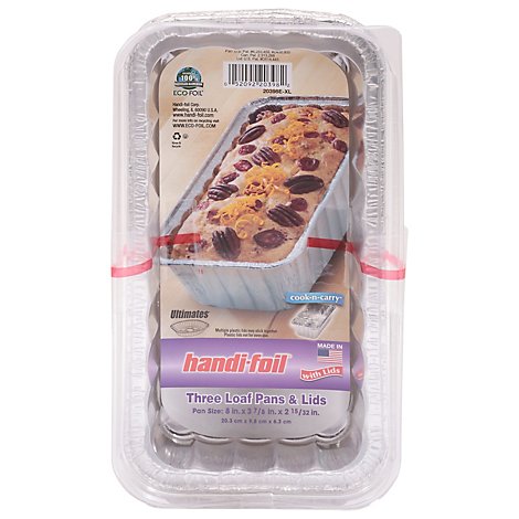 Handi-foil Loaf Pans & Lids 2 Lb - 3 Count