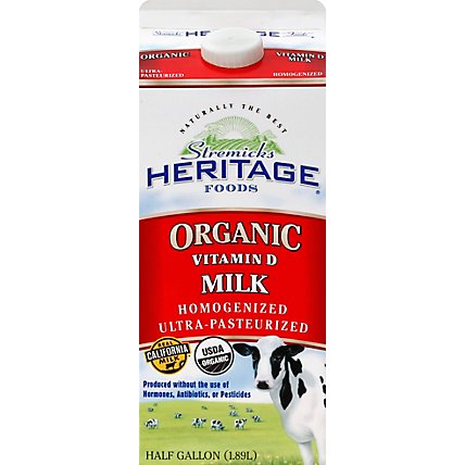 Stremicks Heritage Organic Whole Milk - Half Gallon - Image 2