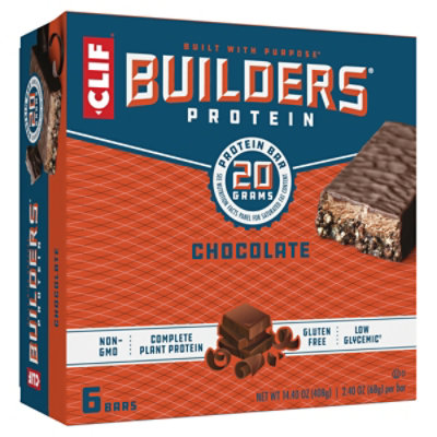 CLIF Builders Chocolate Flavor Protein Bars - 6-2.4 Oz - Image 1