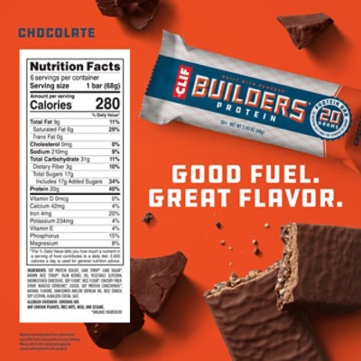 CLIF Builders Chocolate Flavor Protein Bars - 6-2.4 Oz - Image 4