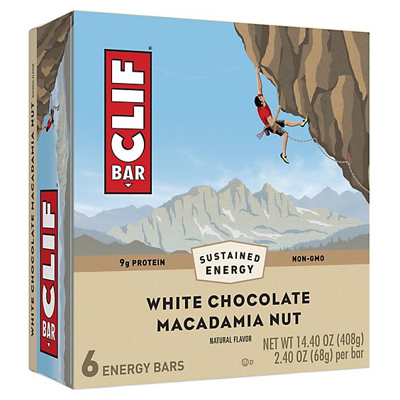 CLIF Bar White Chocolate Macadamia Nut Energy Bars - 6-2.4 Oz