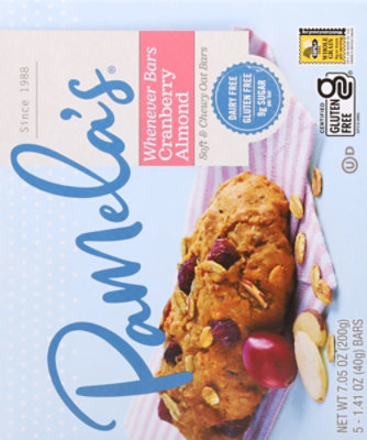 Pamelas Whenever Bars Oat Cranberry Almond - 7.05 Oz - Image 6