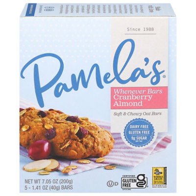 Pamelas Whenever Bars Oat Cranberry Almond - 7.05 Oz - Image 1