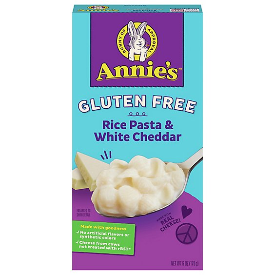 Annies Homegrown Pasta Rice Shell & Creamy White Cheddar Gluten Free Box - 6 Oz