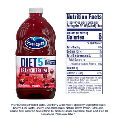 Ocean Spray Diet Juice Cran-Cherry - 64 Fl. Oz. - Image 4