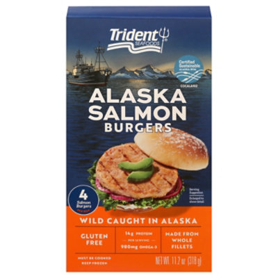 Trident Seafoods Salmon Burgers Alaskan 4 Count - 11.2 Oz - Albertsons